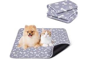 LENAUQ Puppy Pads, 2 Pack Washable Dog Pee Pads Pet Puppy Training Supplies Pads, 40 X 60cm Non-Slip Super Absorbing Whelping Pads for Dog Housebreaking Supplies - Grey