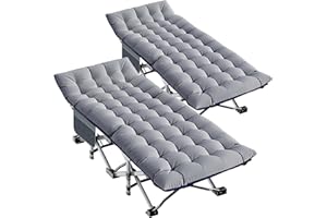 Ryuhic 2er Feldbett Klappbar mit Matratze, Campingbett Breite 68cm Tragfähigkeit 400kg, Klappbett/Gästebett Mit Aufbewahrungsbeutel, Relax Liege/Geeignet für Strandgärten, Camping, und Entspannung