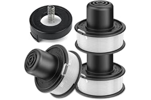 ERHUO Bobina di Filo perTagliabordi, 3 Pezzi, Bobina di Filo per Decespugliatore con 1 Copertura, Compatibile con Tagliaerba Black + Decker,Sostituisci GL250/GL310/GL360/GLC12/ BDST36-A6226-XJ