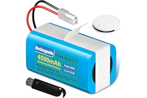 Mspalocell 4500mAh Batería para Rowenta RS-RT900866, para Rowenta Tefal Explorer Serie 20 40 50 60, CMICR18650F5, para Xiaomi Mijia G1 E12, H18650CH-4S1P MJSTG1 SKV4136GL Robot Vacuum Cleaner Battery