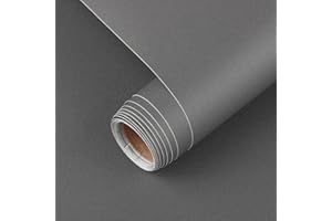 ARTHOME WALL DECOR Arthome vinilo adhesivo muebles Gris, 30cmx254cm Papel Pintado Autoadhesivo Gris Sólido Mate Texturado Adhesivo Decorativo para Encimeras, Armarios, Muebles, Decoración de Paredes Revestimiento
