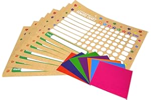 Storm&Lighthouse Tabla de recompensas con calcomanías para niños, 8 hojas A4 con más de 350 calcomanías de estrellas, gráficos de comportamiento para niños y adultos