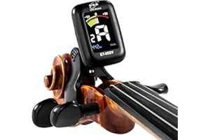 ENO MUSIC Professional Violin Viola Tuner, Colorful LCD Display Easy Control Clip on Accurate Violin Tuner