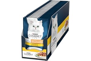 Purina Gourmet Perły filety w sosie mokre jedzenie dla kotów z kurczakiem, 26 worków po 85 g