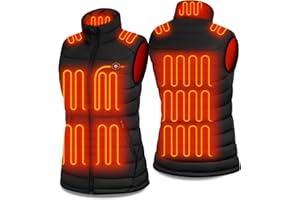 XINSONYUELL Heizweste Damen mit Powerbank, Einstellbare Beheizbare Weste Damen mit 15 Heizzone, Wärmeweste mit 5-in-1 Intelligenter Schalter für Outdoor