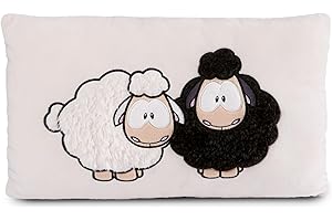 NICI Kuschelkissen Wool*y Gang Green 43 x 25cm, Weiches Plüsch, Flauschiges Kuscheltierkissen mit Schafen für Mädchen, Jungen & Babys, Rechteckiges Stofftierkissen - 49682