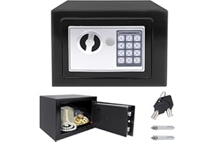 AUTOBABA 4.6L Digital Safe Box, Safe Boxes for Home Use, Cabinet Security safe with 2 Keys, Electronic Digital Steel Safes for Home Office Hotel Business Money Document Jewelry Passport, 23 X 17 X 17 CM, Black