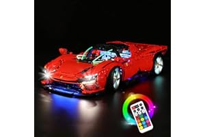 BrickBling Éclairage LED compatible avec Lego Technic Ferrari 42143 Daytona SP3 (pas de modèle), lumière décorative avec télécommande RVB, compatible avec Technic 42143 Supercar