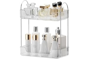 CESTATIVO Make up Organizer, Kosmetik Organizer, Beauty Organizer, Hautpflege Organizer für Badezimmer (2 Schichten, Klar)