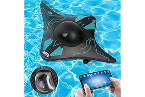 HOTUT Barco Teledirigido, Barco Teledirigido con Aplicación de Cámara, Juguete para Botes de Agua RC Control Inalámbrico, Impermeable, ángulo de Cámara Ajustable, Funcionamiento por Aplicación