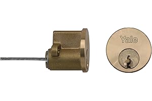 Yale Replacement Rim Cylinder, 6 Keys Provided, P-polished Brass, Suitable for 38-57 mm Doors