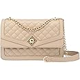 LOVEVOOK Crossbody Bags for Women Leather Quilted Shoulder Bag with Chain Strap Trendy Clutch Satchel Ladies Evening Bag