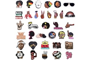 TIMJJG 35 pezzi di accessori per scarpe a tema nero, fibbie per scarpe in gomma, fiori per scarpe stampati in PVC, accessori fai-da-te personalizzati, adatti per scarpe da spiaggia, pantofole