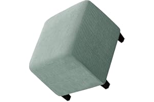 JORTUIO Square Ottoman Cover Slipcovers Foot Stool Cover 40x40/45x45/50x50cm Stretch Jacquard /Velvet Storage Footrest Foot Stool Cover Footstool Slipcovers Anti-Slip Furniture Protector ( Color : #5 , Size :