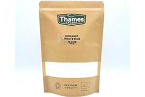 Organic White Rice Flour-Certified Organic, Non-GMO, Vegan, No Additives, No Preservatives, Resealable Bag by Thames Organic 500g