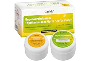 ‎CASIDA Engelwurzbalsam & Thymianbalsam Myrte Kinder Set – Ideales Set für Babys, Kinder, Bewährte Pflegebalsame in Apothekenqualität, Von Hebammen empfohlen, Frei von chemischen Zusatzstoffen
