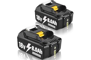 BONADGET 2X Batteries de Rechange, 18V, 8.0Ah pour BL1860B BL1850B, BL1840, BL1830, BL1860B, BL1815, BL1835, BL1850B, BL1845, BL1850, BL1860B, 194205-3, LXT-400, avec Batterie LED