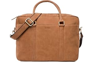 LEABAGS Sac à bandoulière pour hommes et femmes | Sac ordinateur portable en cuir véritable 16 pouces | Sac avec sangle d'épaule | Sac messager | Sac de travail | Sac d'enseignant