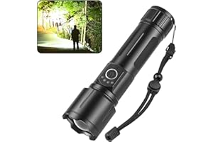 Chasinglee Torcia LED XHP95-120000 Lumen, Portata 1500 Metri, 5 Modalità di Illuminazione, Impermeabile IP65, Ricarica USB Type-C, Design Compatto con Zoom Regolabile