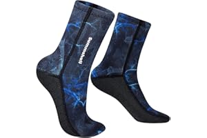 Summshall Chaussettes de Plongée, 3MM Chaussette Neoprene pour Homme Femme Chaussons de Surf Chaussettes en néoprène