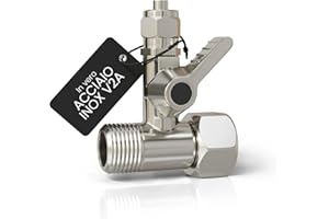 smardy Valvola di intercettazione acciaio inossidabile raccordo-T 3/8x3/8x1/4" rubinetto di chiusura adattatore per collegare 2 dispositivi (frigorifero side-by-side osmosi inversa macchina da Caffè)