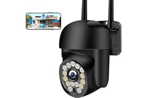 KAMEP Outdoor Security Camera with Color Night Vision, PTZ Camera Outdoor, 1080P Home 2.4G Wireless Wifi IP Wired CCTV Camera, Pan Tilt, Auto Tracking, PIR Motion Detection, IP66, 2-way Audio