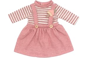 ZWOOS Vestiti per Bambole 35-43 cm, Vestito A Righe Rosa Compatibile con New Born Baby Bambole, Regali per Ragazze, Bambini