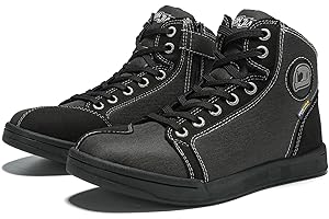 ‎IRON JIA'S IRON JIA'S Motorradschuhe Herren Motorradstiefel Herren Motorrad, rutschfeste, atmungsaktive Street-Casual-Biker-Boots mit seitlichen Reißverschlüssen, Knöchelstütze und Schaltkissen