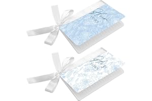 HINGTAI 2 pezzi di libro dei voti nuziali blu e bianco con fiocco, libri dei voti personalizzati per lui e per lei, decorazioni per celebranti adatte a cerimonie di fidanzamento e matrimonio