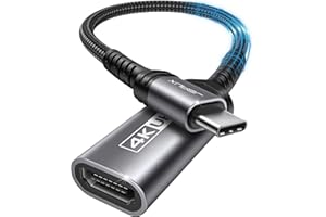 JSAUX Adaptateur USB C HDMI 4K, USB Type C Thunderbolt3 vers HDMI Compatible avec MacBook Pro/Air, Dell XPS 15/13,Samsung Galaxy Note 20/S20/S10/S9, Huawei P40/P30/P20, Surface Pro 7 -Gris