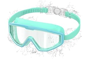 Ambienden Gafas de Natación Niño con Anti-Vaho y UV, Visión Panorámica, Ajuste 1 Botón, Sello de Silicona, Unisex para 3-12 Años