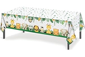 RHZXD Dschungel Geburtstag Ekoration Tischtuch, 137 x 274cm Kindergeburtstag Deko für Tischdecke Geburtstag Junge-Party Dekoration