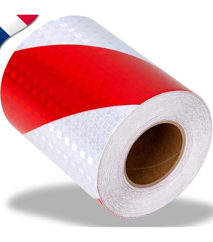 Bande Fluo Véhicule MOMOALA Bandes Réfléchissantes 3M - Rouge Et Blanc Flèche - 20cm X 9.8ft - Autocollant Sécurité Nuit Pour Véhicules Sécurité Nuit Véhicules