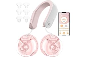 BELLABABY Tiralatte Elettrico Indossabile, Controllato Tramite APP, 2 Modalità e 9 Livelli, Comando Vocale, Impacco Caldo, Tiralatte Portatile con Flange da 24mm, Inserti Flangia da 17/19/21mm