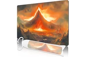 Nkddert MTG Spielmatte, Spielmatten für TCG, 61 x 35,6 cm, MTG-Spielmatte mit kostenloser Aufbewahrungstasche für Kartenspiele, wasserdichte und rutschfeste Gaming-Spielmatte (Volcano MTG Playmat)
