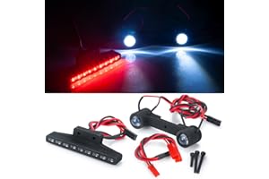 Runup RC Kit de lumières LED Avant et arrière feu arrière Barre de Lampe pour 1/16 TRAXXAS Mini E-RVEO #71076-3 pièce de Buggy de Voiture