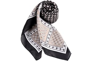 DAMILY Sciarpe Maschile Bandana Quadrato Morbido Paisley Sciarpa di Seta Legare Liscio Banchetto Ascot Costume Fazzoletto, Esercito verde, M