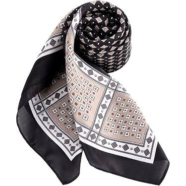 Foulard Bandana Homme DAMILY 90x90 Cm - Soie Artificielle, Uni, Polyvalent Pour Toutes Les Saisons, Look Rétro