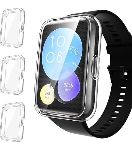Simpeak 5 Cover Per Huawei Band 10/9/8 - Custodia In Gel TPU Morbido Con Pellicola Protettiva - Set Colori: Trasparente, Nero, Argento, Oro Rosa, Rosado