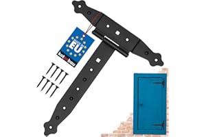 KOTARBAU® Kreuzgehänge Schwarz 250 mm Ladenband Scharnier Schwarz Band Platte Torbeschlag Holzverbindung Werfgehänge Pulverbeschichtet Türscharnier Aussen Tor Scharniere Torbänder