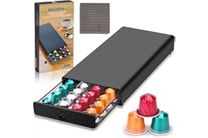 UCAMP Porte Capsules,Tiroirs à Capsules de café pour 40 Capsules de café,Porte Dosette de Café,Support Capsule de Café Support de Capsule Rangement Tiroir,Pour Machine à Café de Dosettes de Café