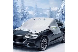 Unzipp Couverture de pare-brise de voiture - Couverture de pare-brise d'hiver avec 12 fixations magnétiques - Pliable - Pour la neige, la glace, le gel, la poussière, les UV