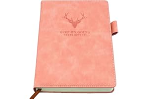 EARNING POWER Carnet de Notes Classique Papier à Rayures - Journal Couverture Rigide, 8,3 "× 5,7", 360 pages,Parfait pour le bureau Accueil École Rédaction professionnelle et prise de notes(A5,rose)