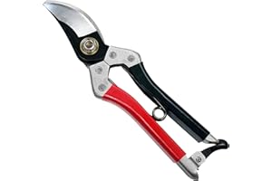 8" Kimura Samurai Sécateur de Jardin [Fabriqué au Japon], Lame en Acier Yasugi Japonais, Poignées en Vinyle Antidérapantes, Léger et Ergonomique, Ébrancheur Bypass