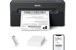 Nelko Bluetooth Thermal Label Printer, Wireless 4x6 Shipping Label Printer for Small Business, Support Android, iPhone and Windows, Widely Used for Amazon, Ebay, Shopify, Etsy, USPS 1 pack