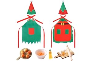 MAIBAOTEMBT Accesorios para Muñecos de Duende Navideño, Utensilios de Cocina en Miniatura, Accesorios de Casa de Muñecas de Navidad, Delantal de Muñeca de Elfo Navidad, para Decoración de casa de Muñecas (D)