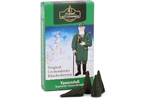 Crottendorfer Räucherkerzen - Räucherkerzen/Duftkerze - Tannenduft - 24 Stück, Größe M - Made in Germany