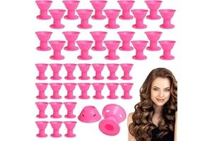 lomdung 40 Stück Lockenwickler Silikon Hitzefrei, 2 Größen Hair Rollers, über Nacht Magie Lockenwickler, Toller Lockeneffekt, Sicher für Das Haar, Friseurwerkzeug für Salon Barbier Frauen und Mädchen