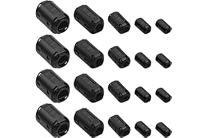 TDDL 20 Piezas Filtro de Ferrita Anillo de Ferrita Núcleo Negro RFI EMI Ruido Supresor Cable Clip, Antiinterferencias Filtro de Alta Frecuencia con 3.5mm 5mm 7mm 9mm 13mm El Diámetro Interior