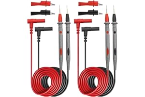 WLERTCOP 2 Paire PT1005 1000V 10A Pointe de Touche Multimetre Fine, Embout Fils De Test, Pointe MultimèTre Fils De Test De Sonde MultimèTre NuméRique, CâBle multimetre De Test Fil Sonde Crocodiles Fils De Test